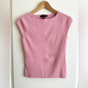 Vintage Y2K Pink Silk Blend Cap Sleeve Top Size L Fairy Balletcore Coquette